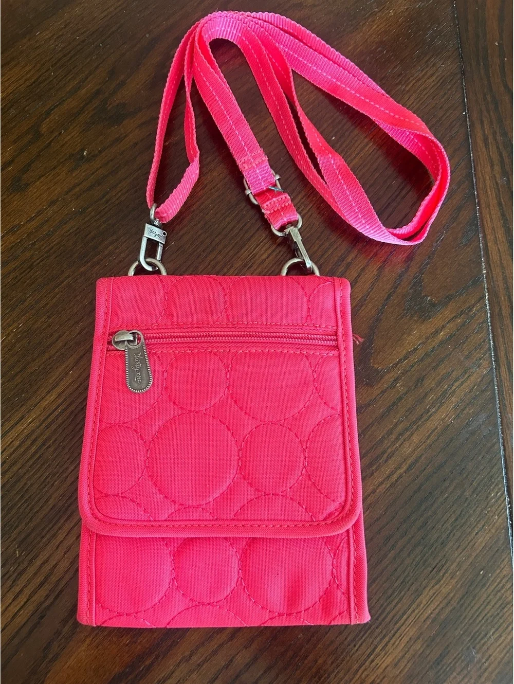 Thirty-One Pink Crossbody Organizer Bag with Adjustable Strap